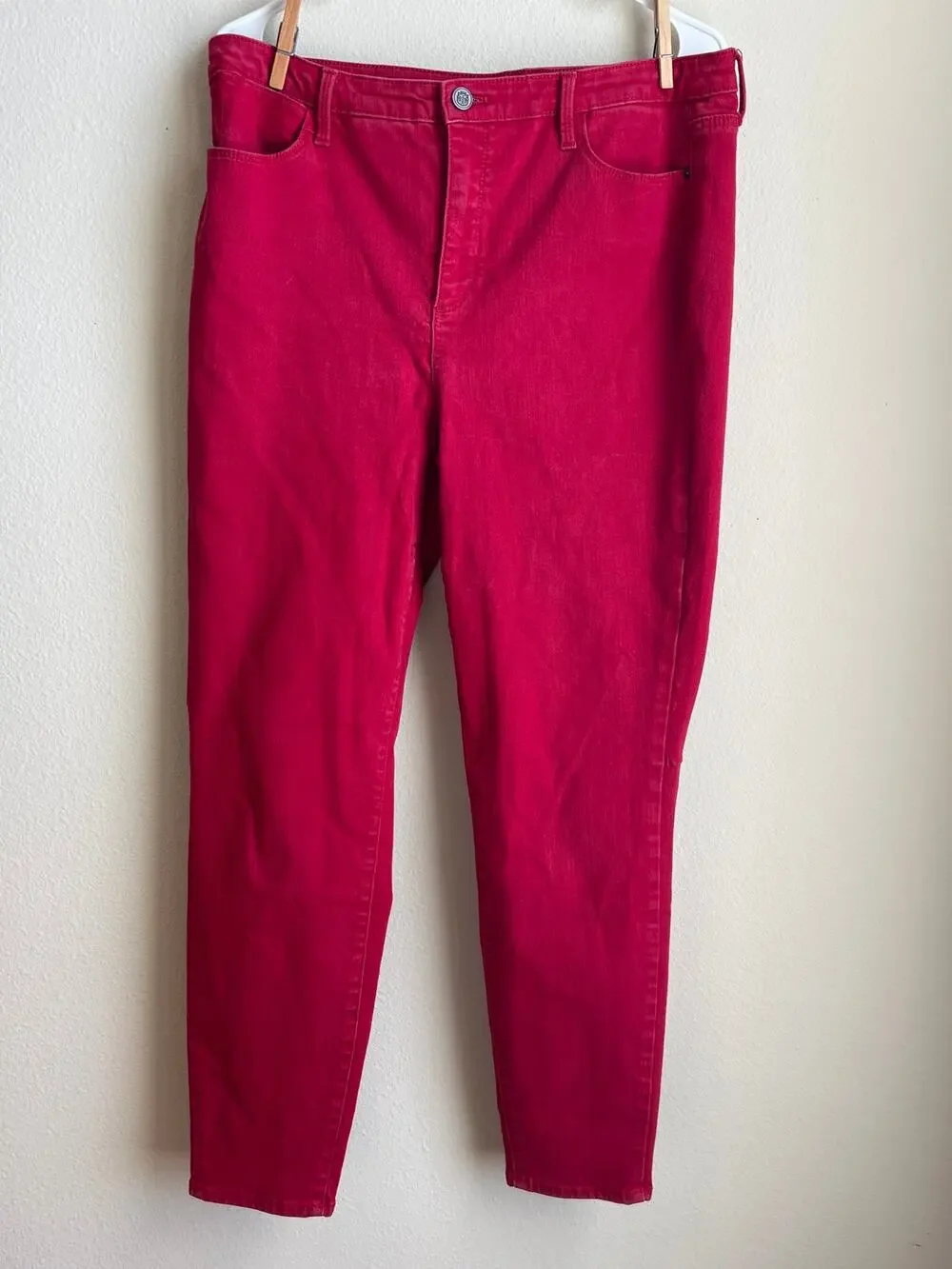 Talbots Size 16 Flawless Five Pocket High Rise Red Ankle Leggings XL